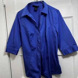 Lane Bryant Royal Blue Cotton Blend Shirt